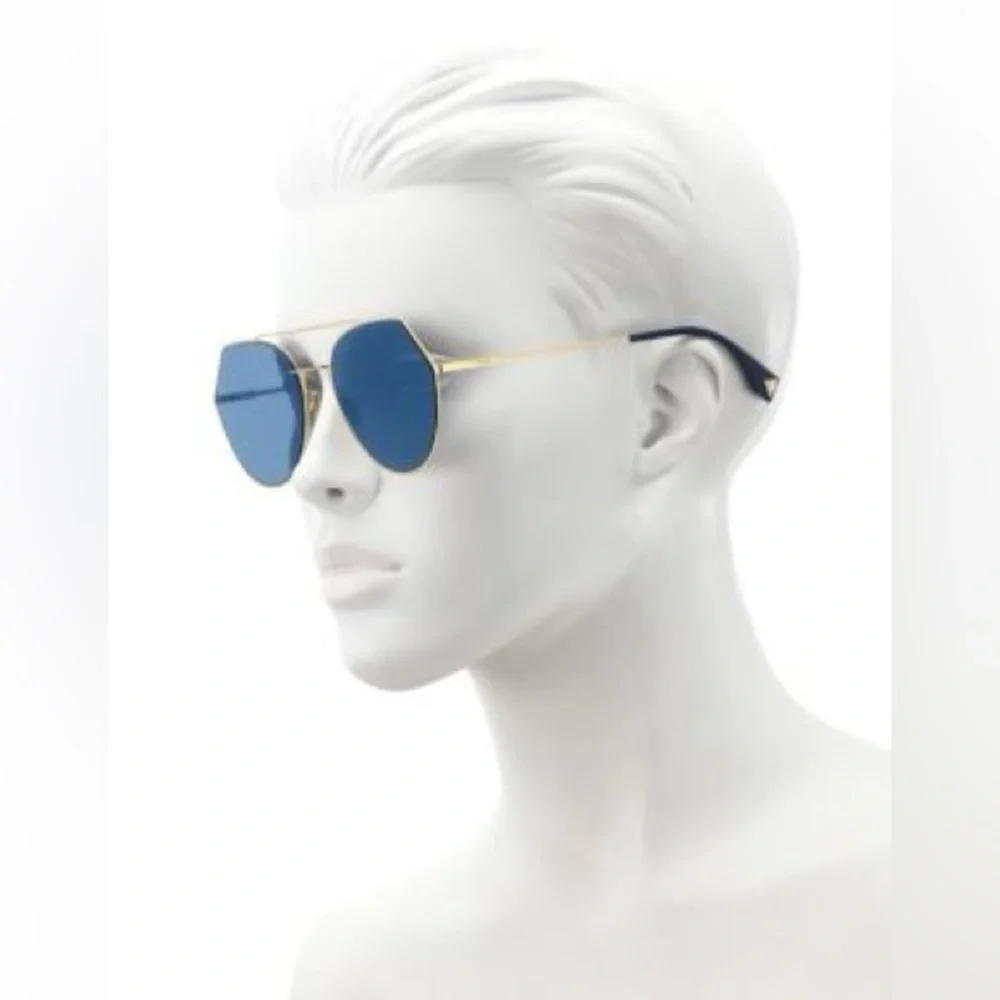 💯 - New Authentic Fendi Eyeline Blue Metal Sunglasses FF 0194/S 000552A